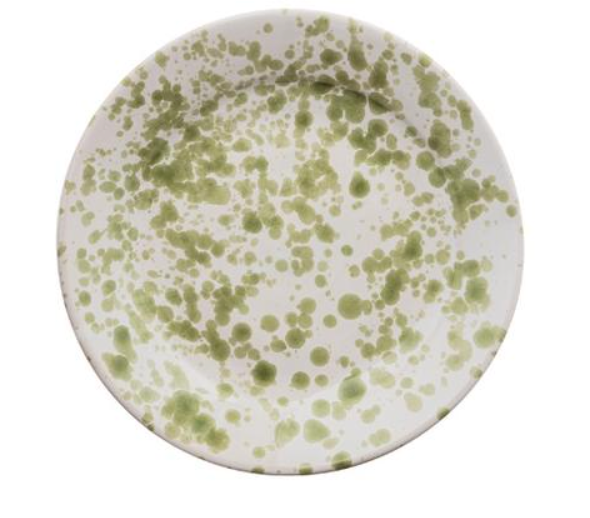 Green Speckled Ceramic Large Plate