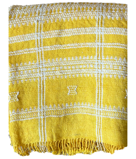 Indian Wool Yellow Medium Blanket