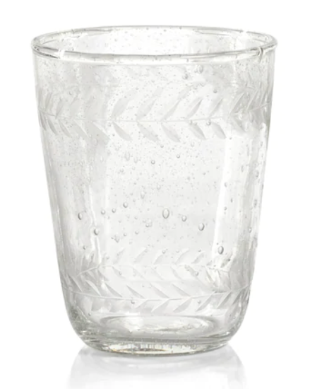 Tuscan Hand Made Etched Glass- Double Old Fashioned