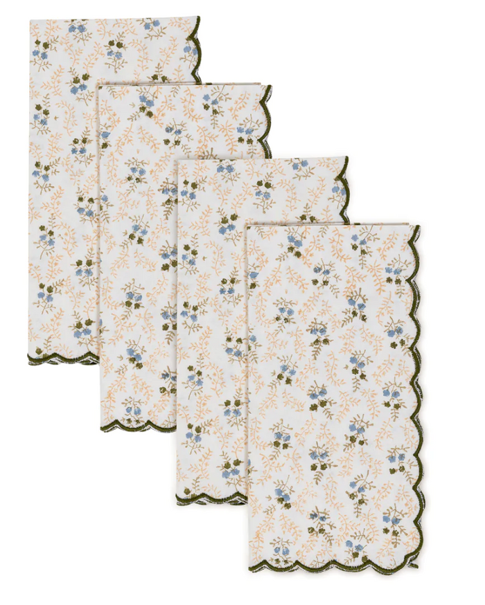 Green Little Flower Napkins (Set of 4)