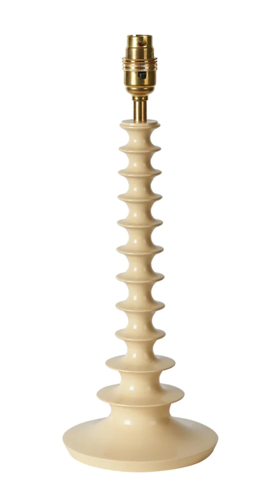 Blonde Tiered Lacquer Wooden Lamp