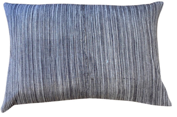 African Blue Woven Stripe Pillow Cover