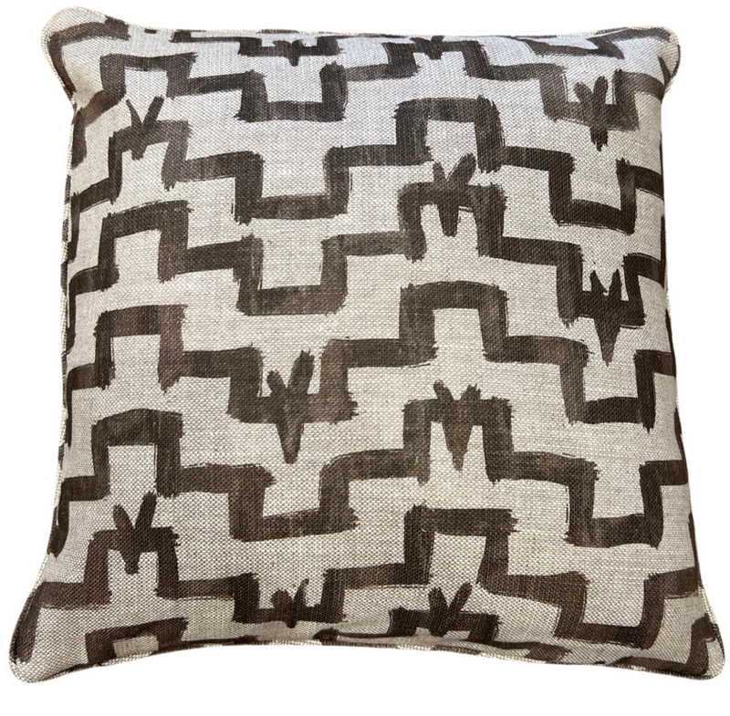 Tulu Taupe Printed Pillow Cover