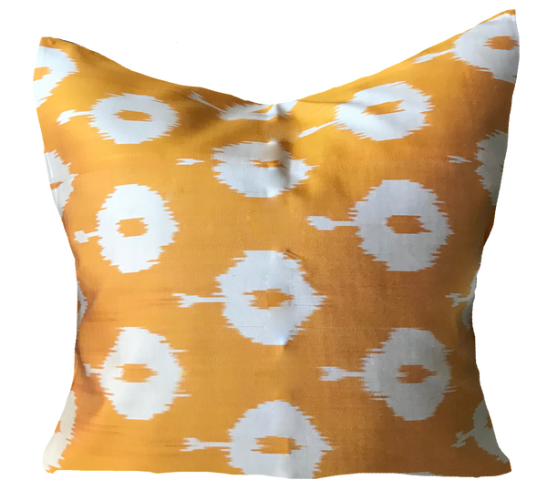 Nida Ikat Saffron Pillow Cover